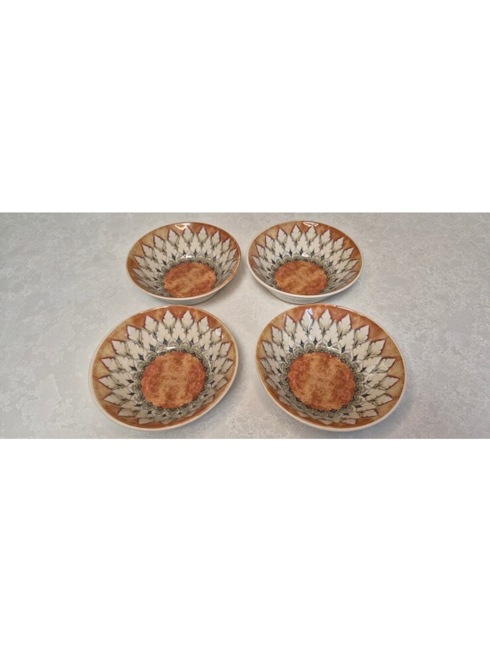 Stokes by Oxford "Unni Castel" Earth Tone Geometric Bowls (Set of 4)